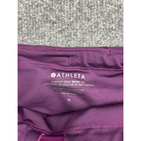 Athleta Skort Womens Medium Purple Fairway Golf 16 in Built-In Shorts Pockets - Picture 2 of 7